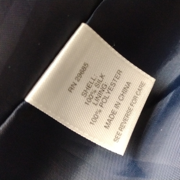 Pendleton Navy Blue 100% Silk Collarless  Elbow Length Sleeve Open Front Blazer - Picture 6 of 13